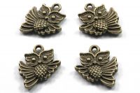 Eule Anhänger antikbronze, 10 Stk 